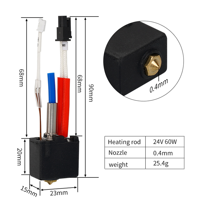 KINGROON-3D-Drucker-Zubehoumlr-fuumlr-Anycubic-Kobra-2Hot-End-KitHot-End-Extrusionskopf24V-60W04-mm--2022757-4